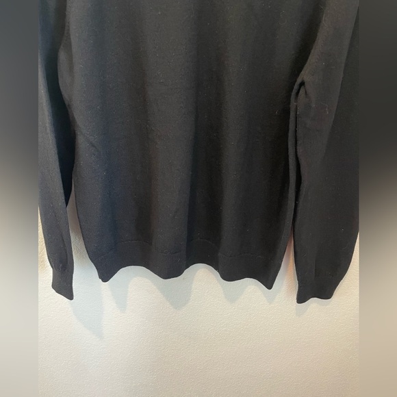 Nordstrom Men’s Shop Extra Large XL Black Merino V-Neck Sweater - Picture 3 of 6